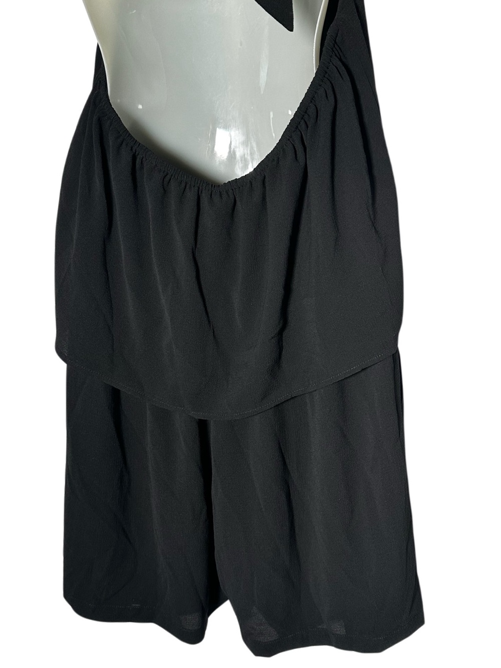 H&M Black Shorts Halter Neck Romper with Tie Size Medium Like New Elastic waist - Picture 7 of 10